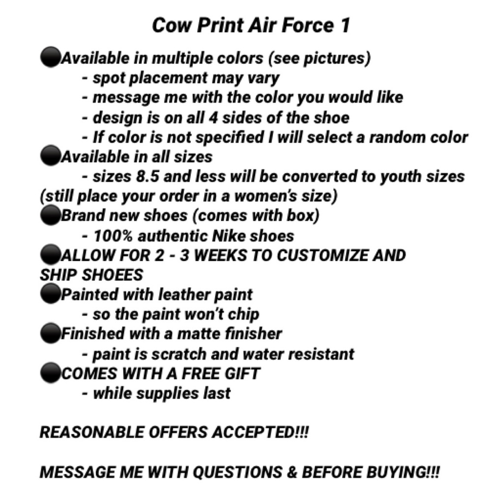 Cow Print Custom Air Force Ones - Picture 6 of 6